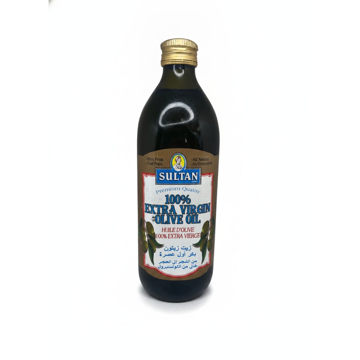 Authentic Olive Oil 16 oz First Cold Press Middle Eastern Gold — front view