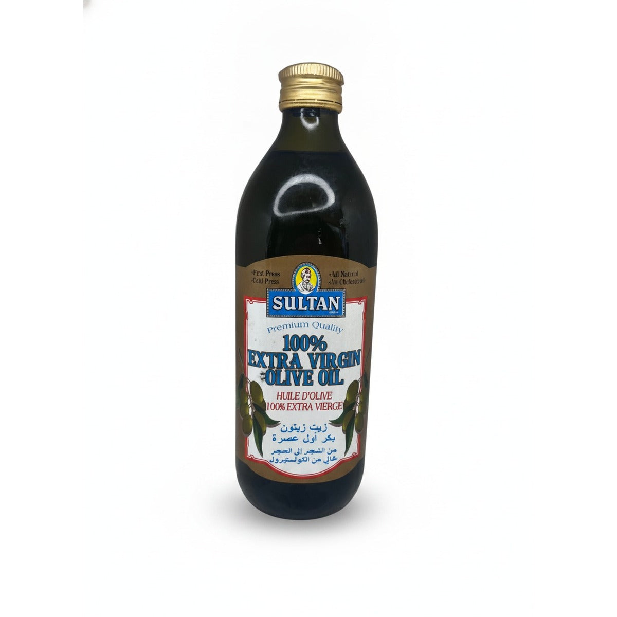 Authentic Olive Oil 1L First Cold Press Middle Eastern Gold — front view