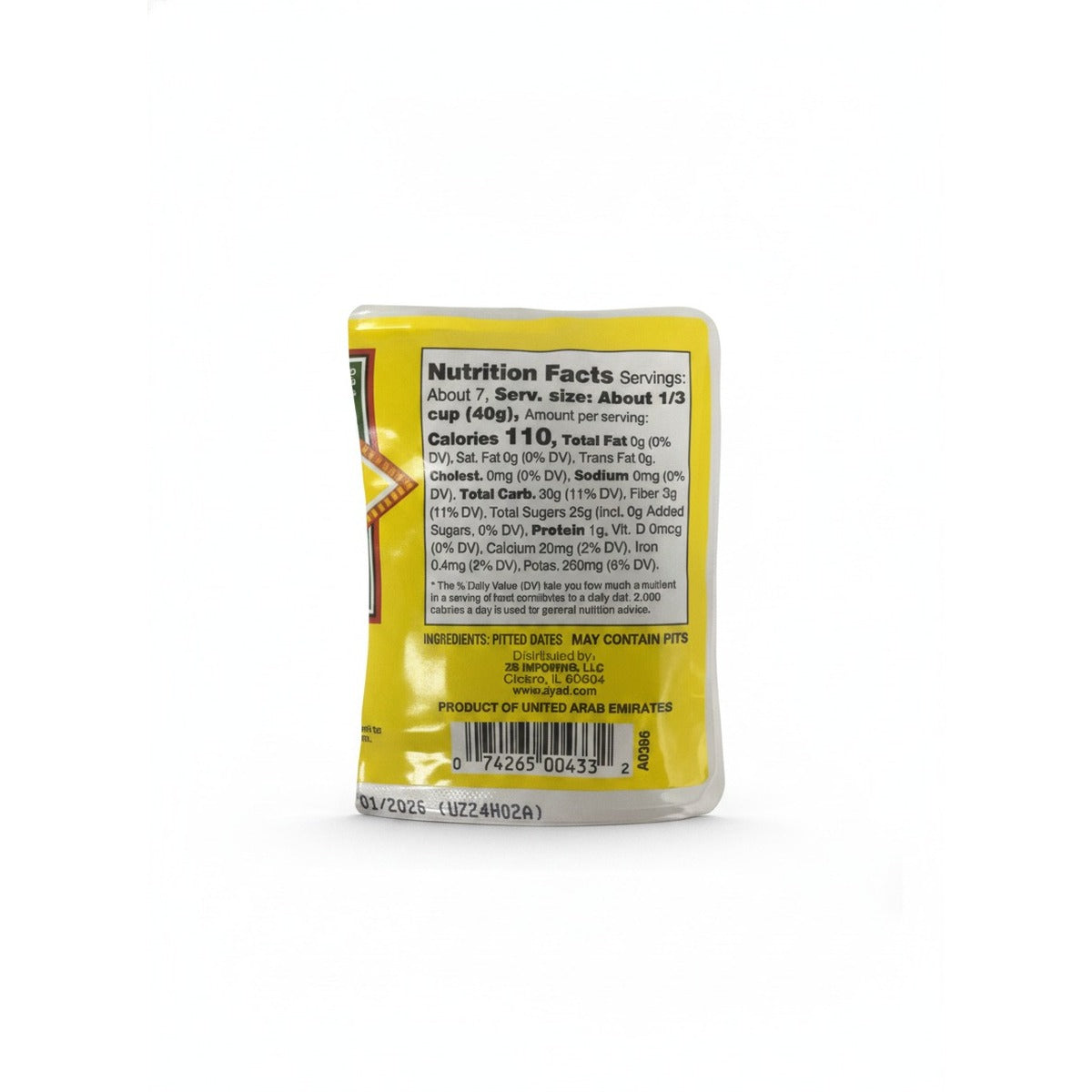 Ziyad Baking Dates 13oz — back view