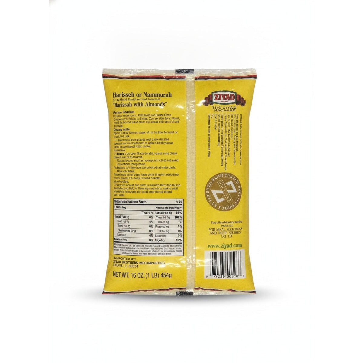 Ziyad Semolina Fine 32oz — back view