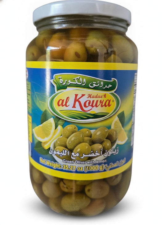 Al Koura Green Olives with Lemon - 1000g — front view
