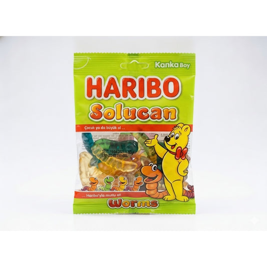 Haribo Solucan Gummy Worms – KankaBoy (80g) — front view