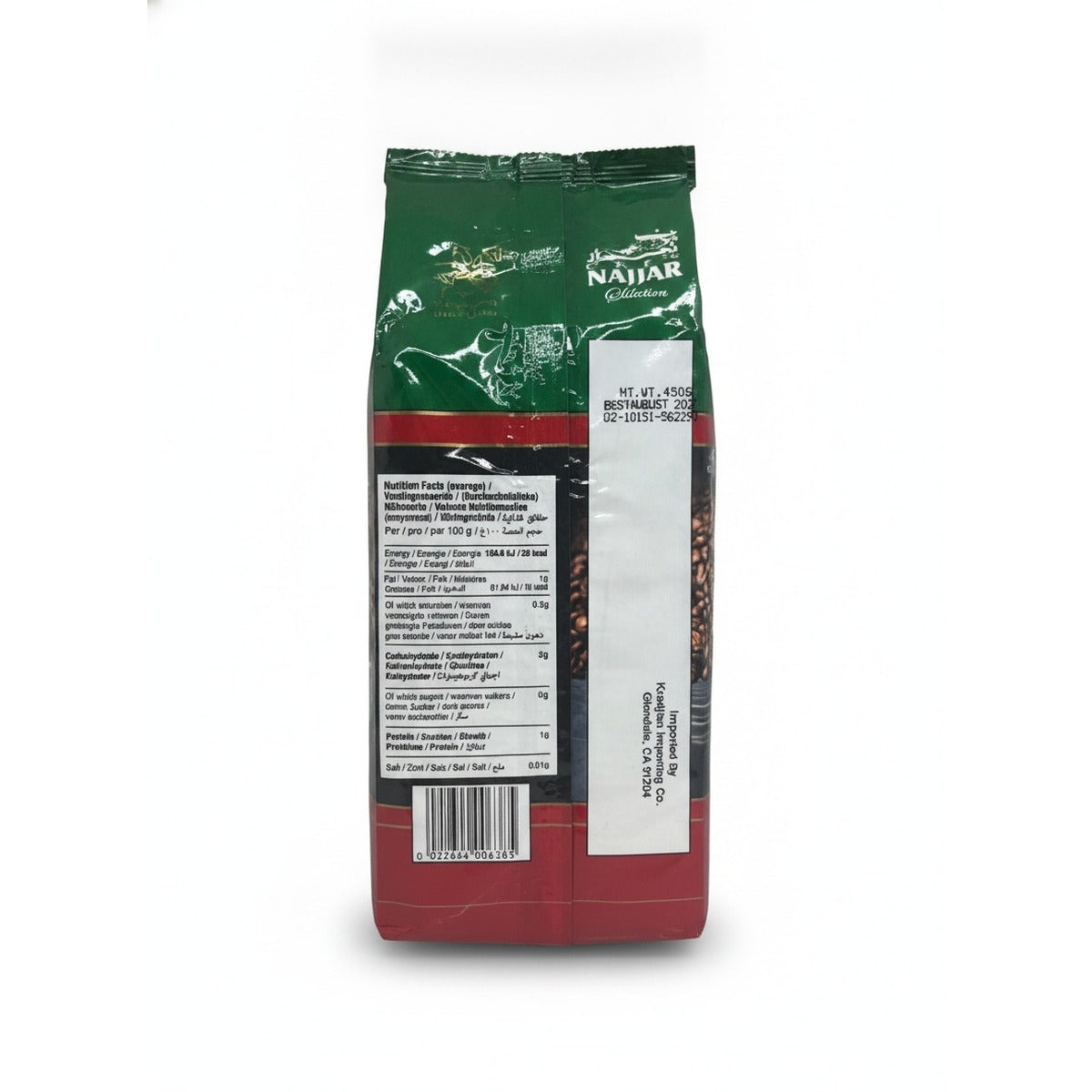 Najjar Premium Arabic Coffee with Cardamom 15.87oz — back view