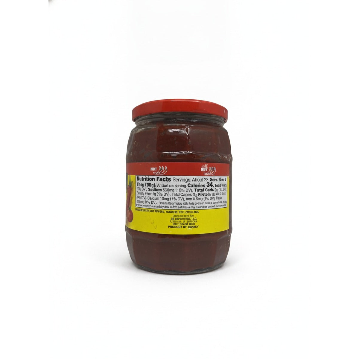 Ziyad Hot Pepper Paste with Tomato 28oz — back view