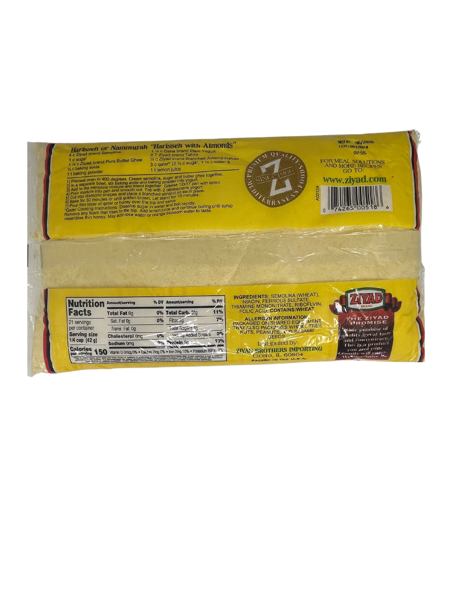 Ziyad Semolina Fine 32oz